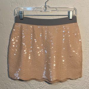 BCBGMaxAzria Rose Beige Michaela Sequin Skirt XS
